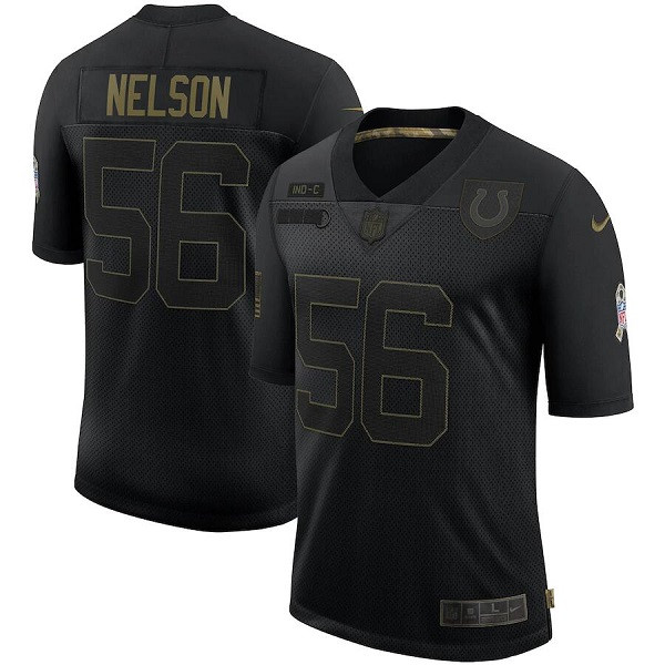 Men's Indianapolis Colts #56 Quenton Nelson Black NFL 2020 Salute To Service Limited Stitched Jersey